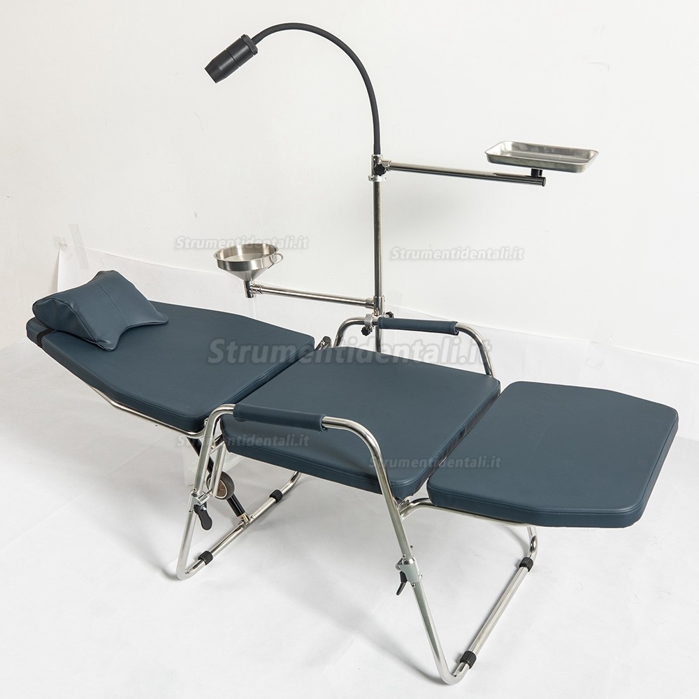 Greeloy GU-P101 Poltrona odontoiatrica portatile pieghevole con vassoio per strumenti e zaino